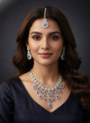 Royal Bloosom AD Necklace (Purple)