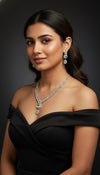 Regal Vine AD Necklace (White)