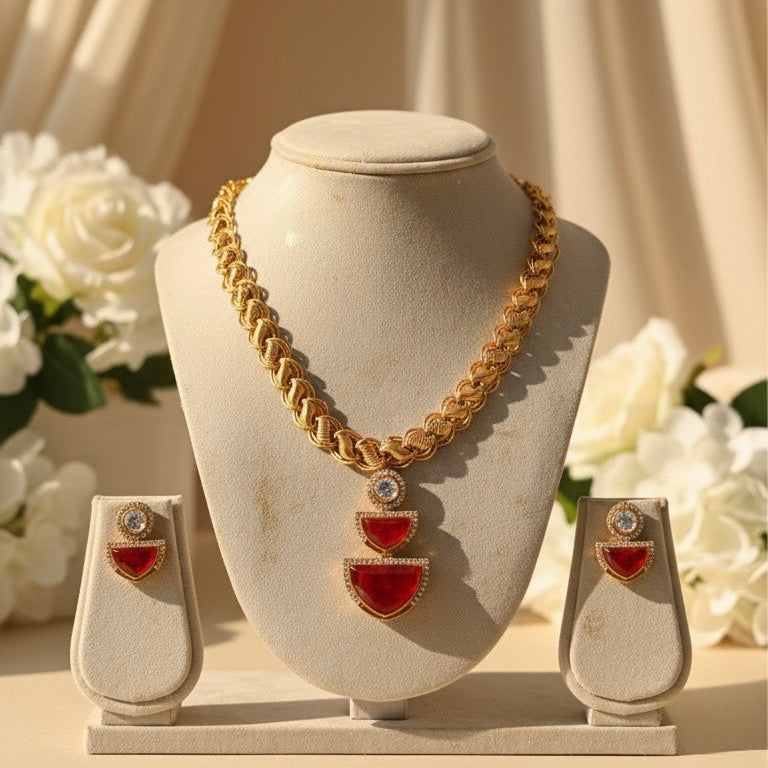 Diora AD Necklace (Red)