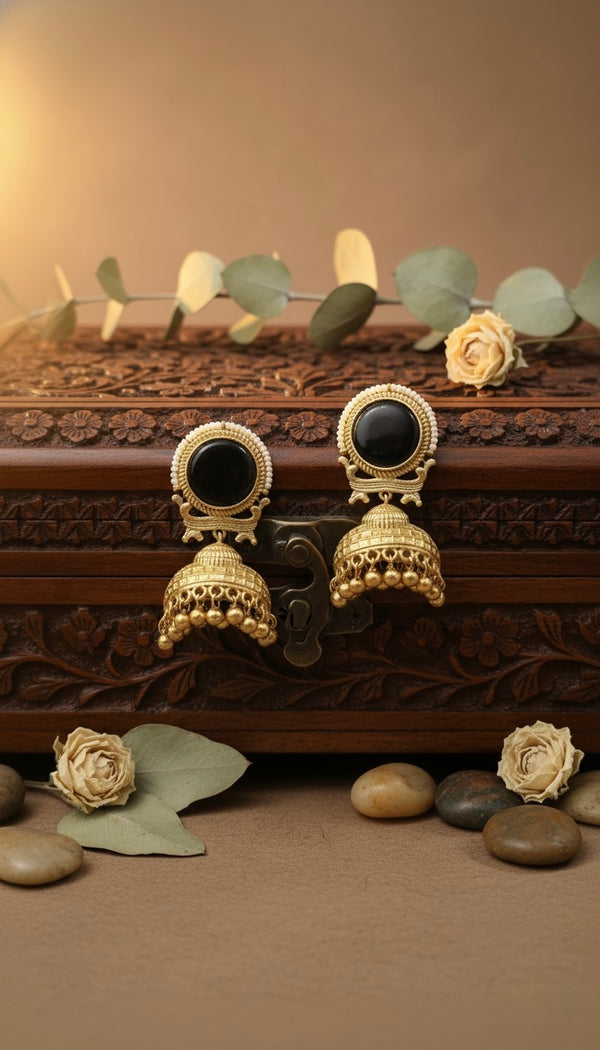 Heritage Jhumkas (Black)