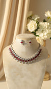 Luxe Line AD Necklace (Red)