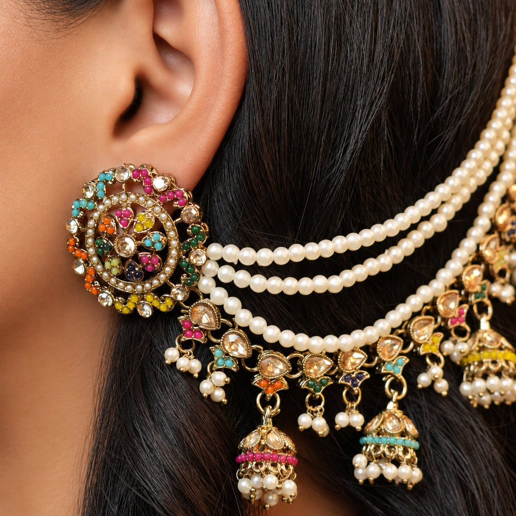 Navika Multi colour Chain Earrings