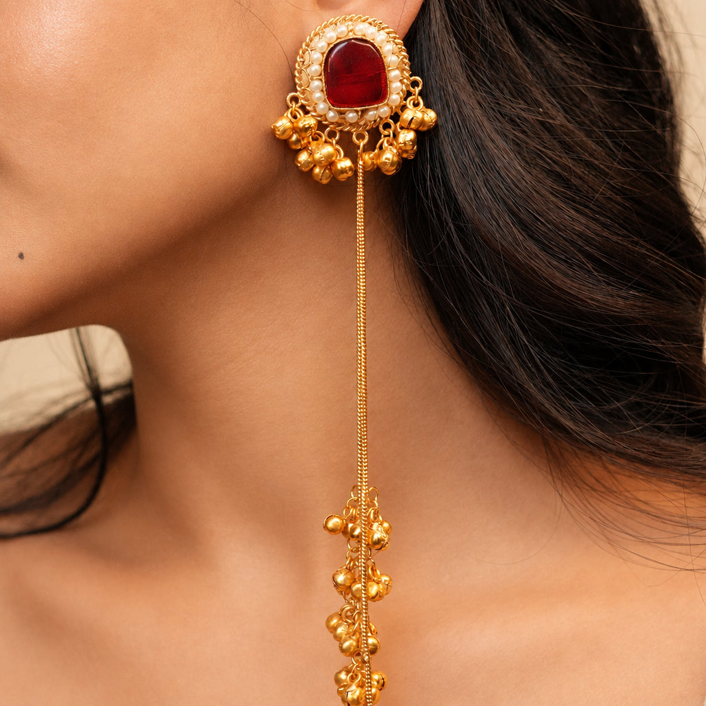 Suhana Kashmiri Earrings (Wine)