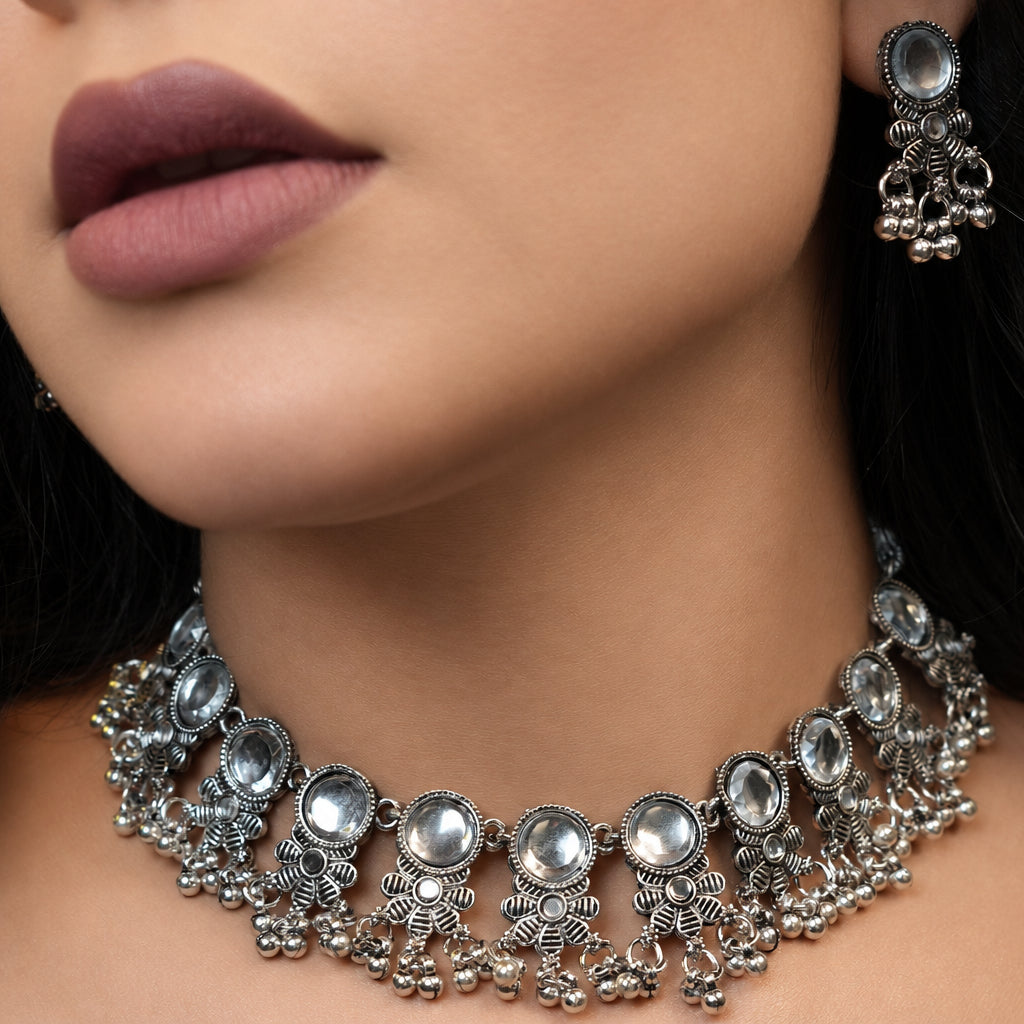 Tanisha Oxidize Necklace with Maang tikka