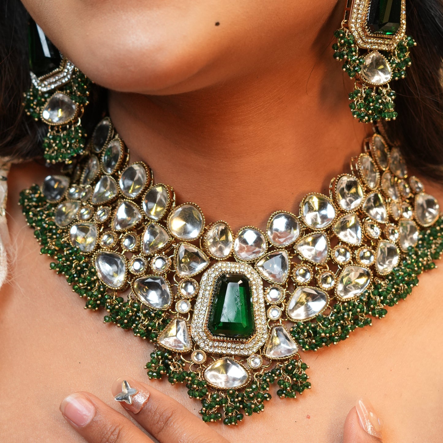 Arya Bridal Necklace (Green)