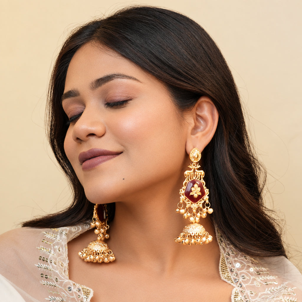 Deer Royale Kashmiri Earrings