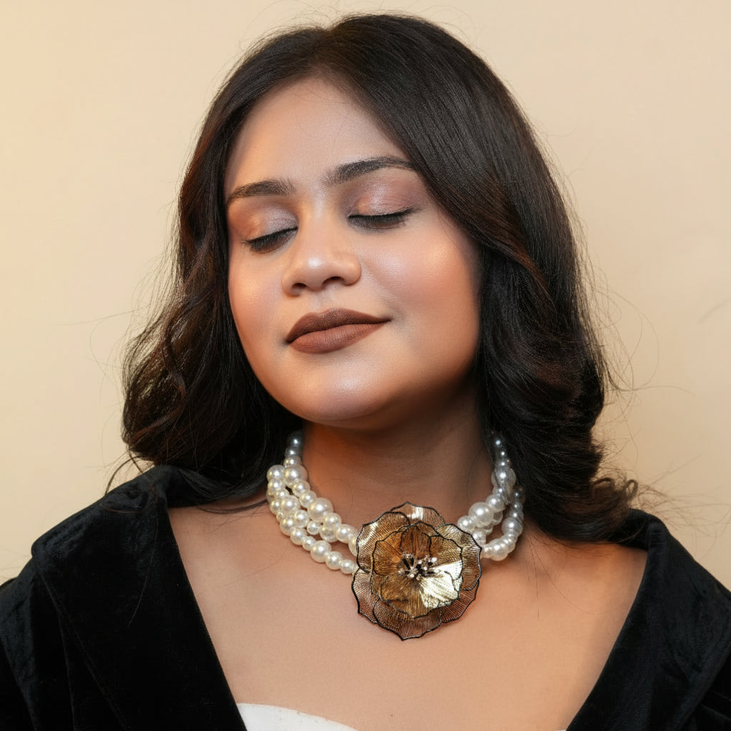 Golden Pearl Necklace