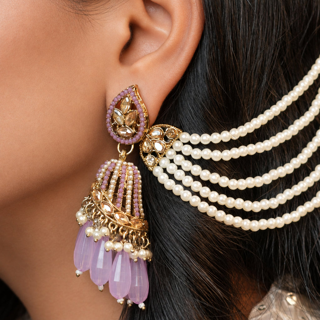 Maira Chain Earrings (Lavender)