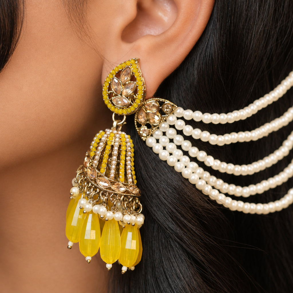 Maira Chain Earrings (Yellow)