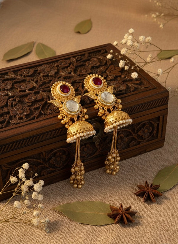 Kavya Kashmiri Earrings (Wine)