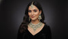 Rajwada Bridal Kundan Necklace (Green and White)