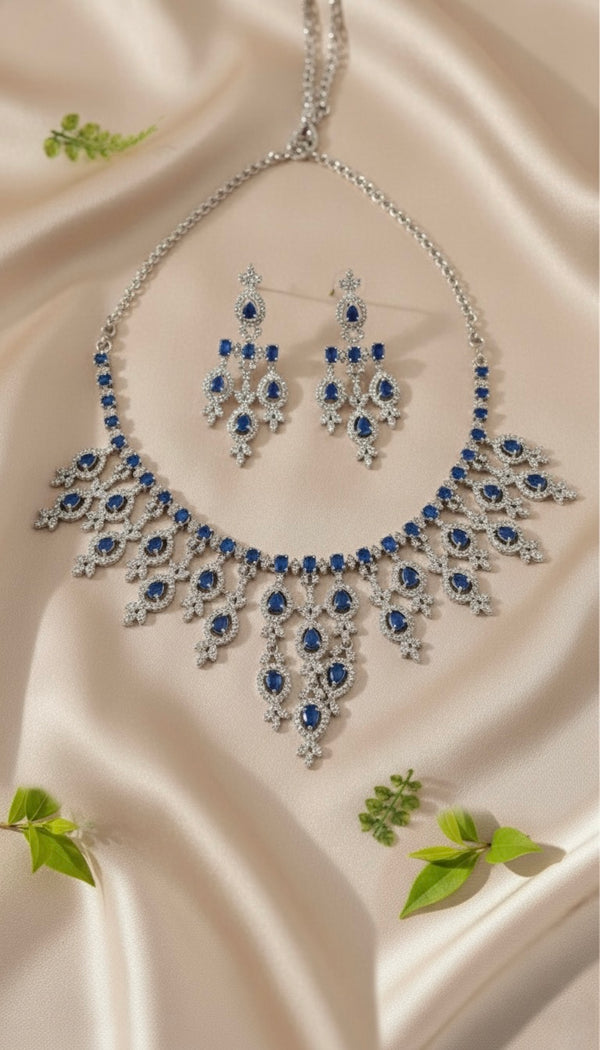 Imperial Bloom Ad Necklace (Blue)