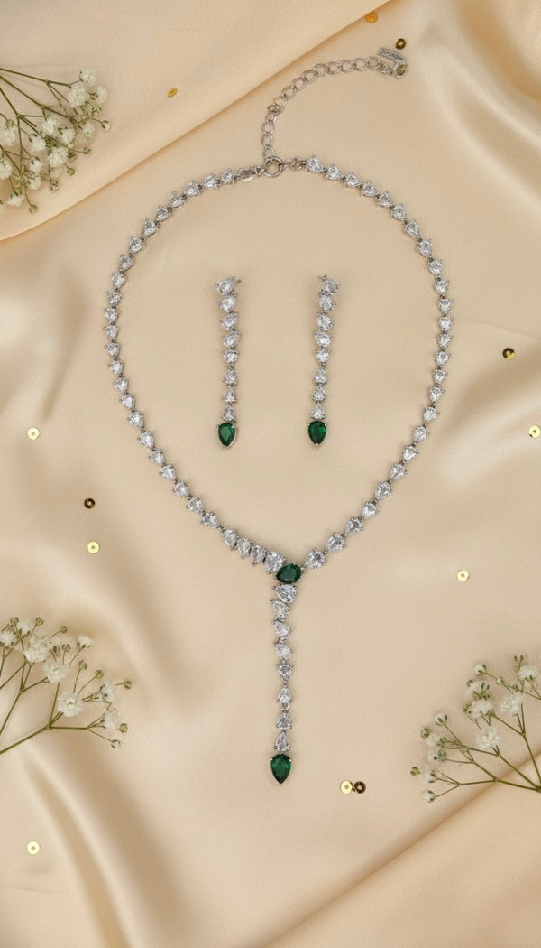 Elara Drop AD Necklace (Green)