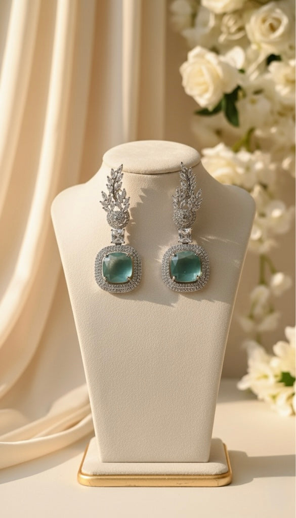 Bloomy AD Earrings (Mint Green)