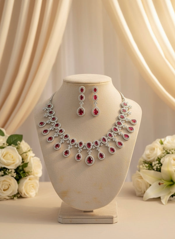 Shimmer AD Necklace (Red)