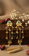 Aarzu Kashmiri Earrings (Green and Wine)