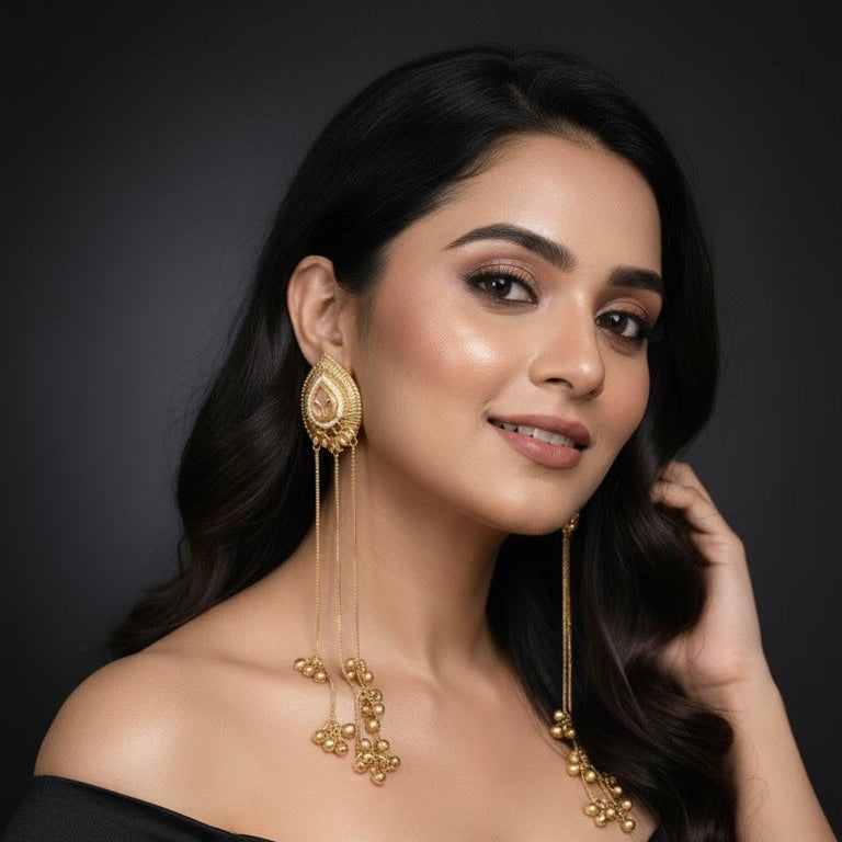 Aarohi Kashmiri Earrings (Light Pink)