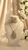 Aarshiya Chain Kundan Necklace (Mint Green)