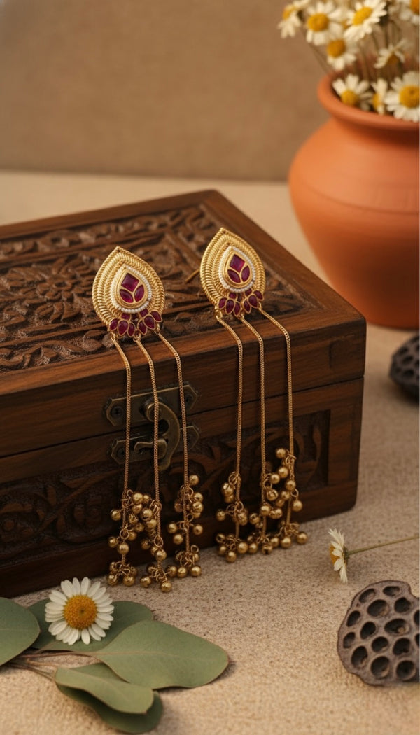 Aarohi Kashmiri Earrings (Pink)