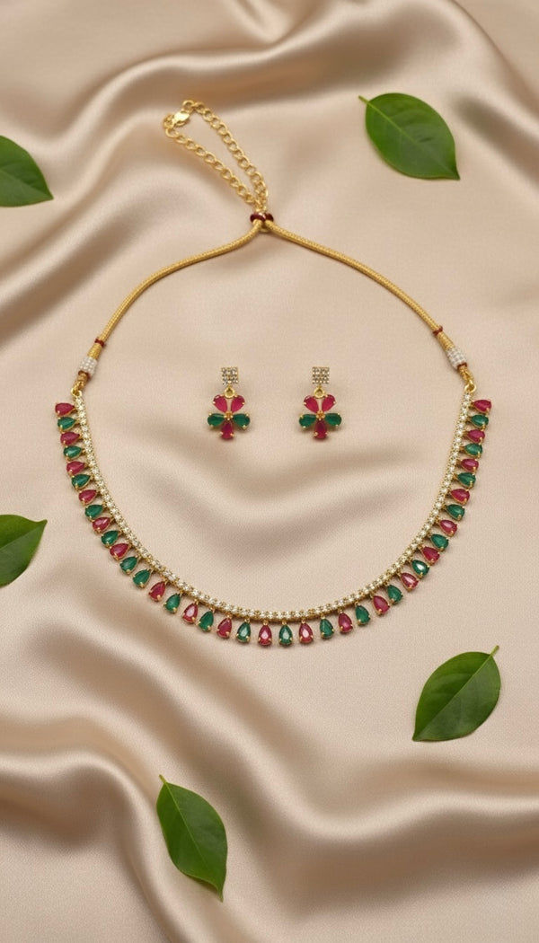 Myra AD Necklace (Pink and Green)