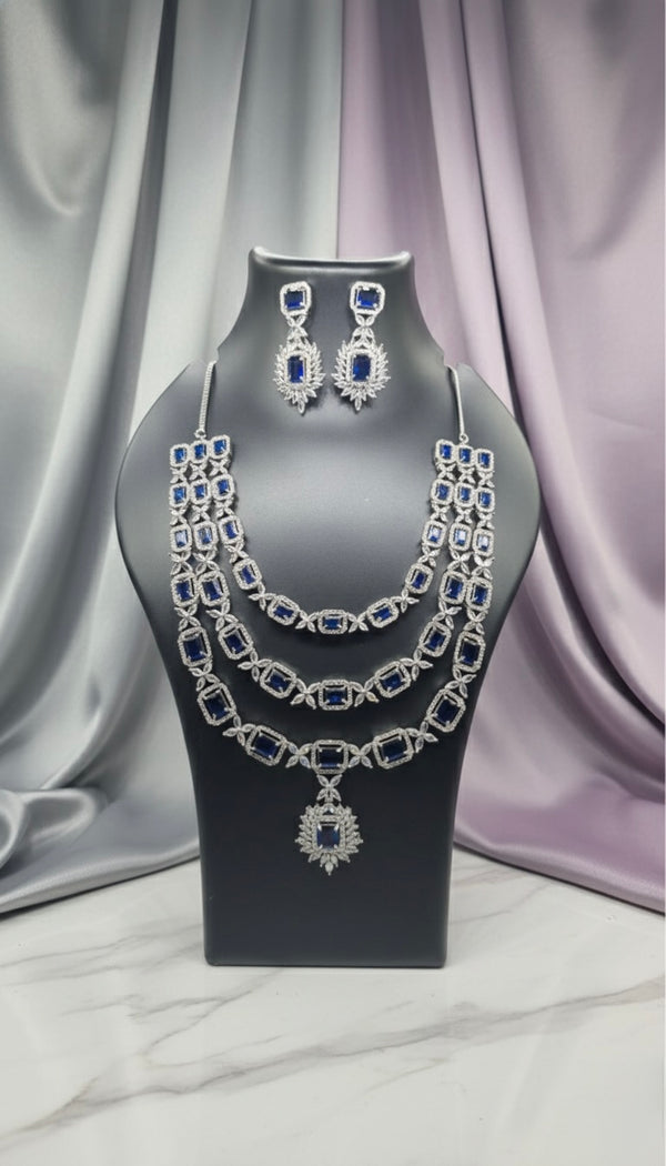 Luxe Layered AD Necklace (Blue)