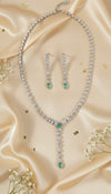 Elara Drop AD Necklace (Mint Green)