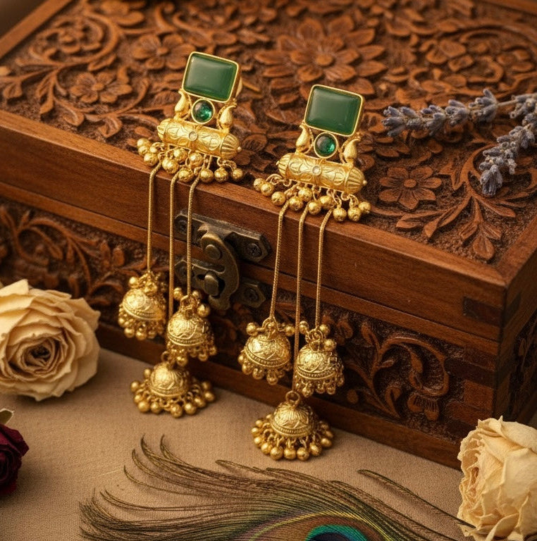 Roohi Kashmiri Earrings (Green)