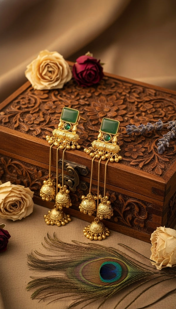 Roohi Kashmiri Earrings (Green)