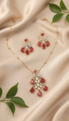 Aarshiya Chain Kundan Necklace (Red)