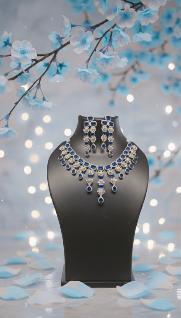 Empress Shine AD Necklace (Blue)