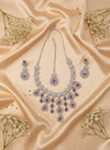 Royal Bloosom AD Necklace (Purple)