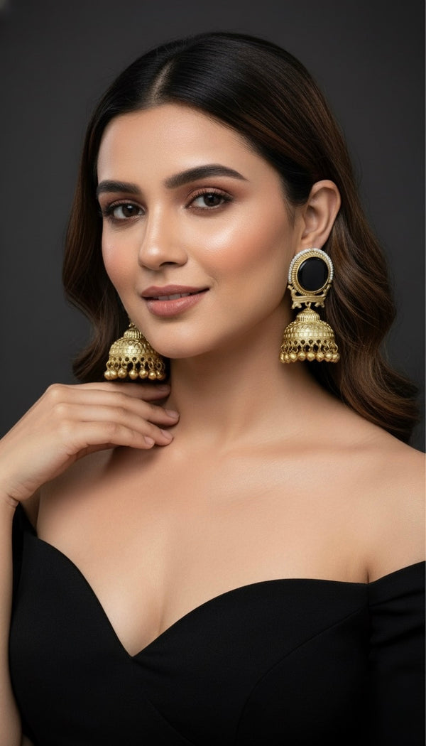Heritage Jhumkas (Black)
