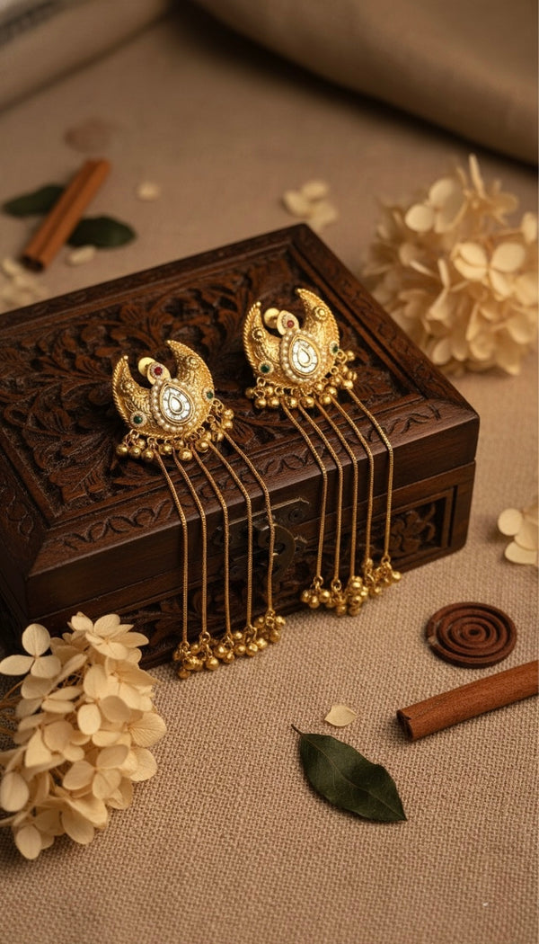 Samira Kashmiri Earrings (White)