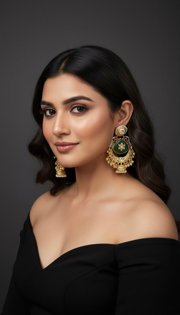 Kashvi Kashmiri Earrings (Green)