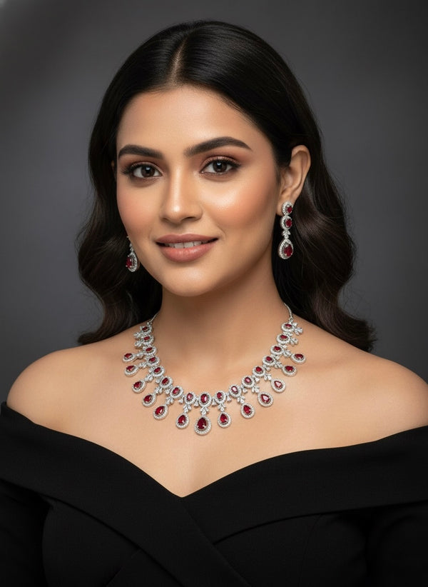 Shimmer AD Necklace (Red)