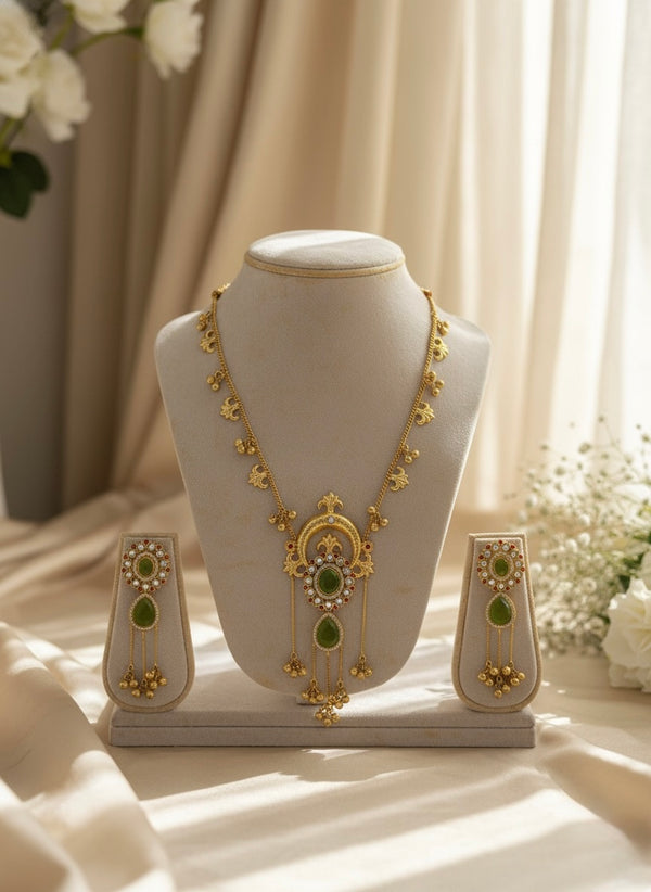 Ziva Kashmiri Necklace (Mint Green)