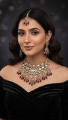 Nayab Kundan Bridal Necklace (Wine)