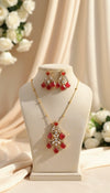 Aarshiya Chain Kundan Necklace (Red)
