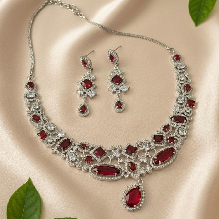 Mira AD Necklace (Red)