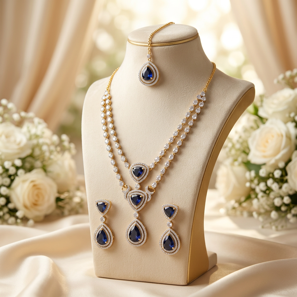 Myra AD Necklace Set (Purple)