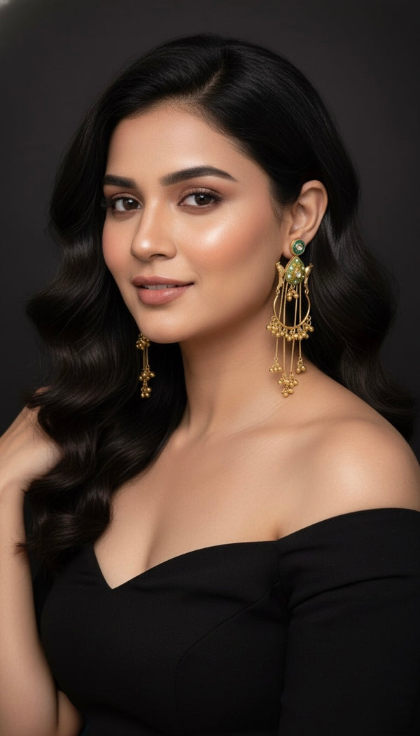 Moorni Kashmiri Earrings (Green)