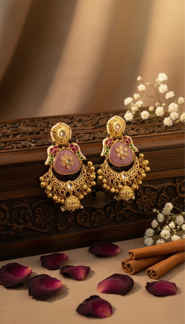 Kashvi Kashmiri Earrings (Pink)