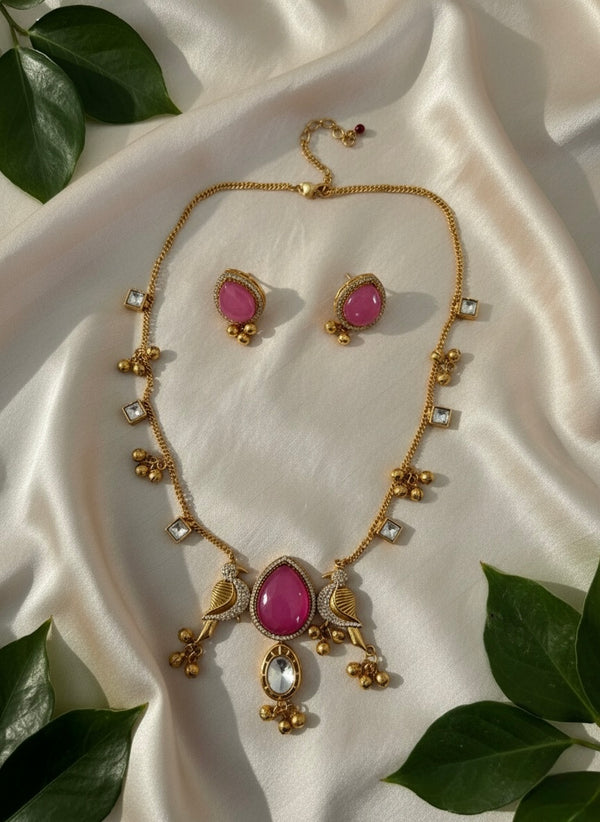 Aira Kashmiri Necklace (Pink)