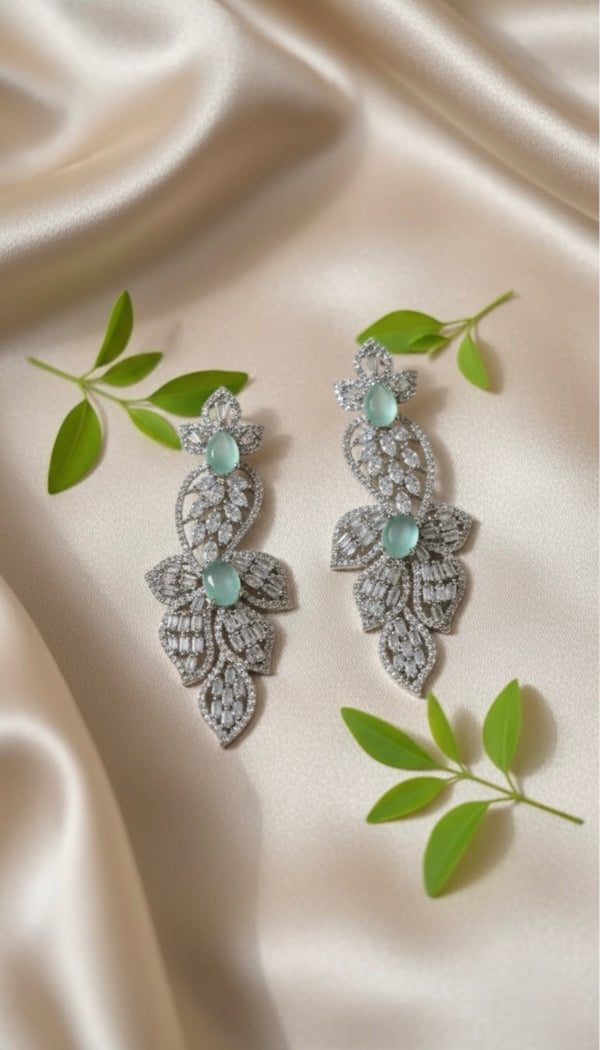 Zyra AD Earrings (Mint Green)