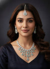Royal Bloosom AD Necklace (Mint Green)