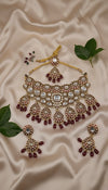 Nayab Kundan Bridal Necklace (Wine)