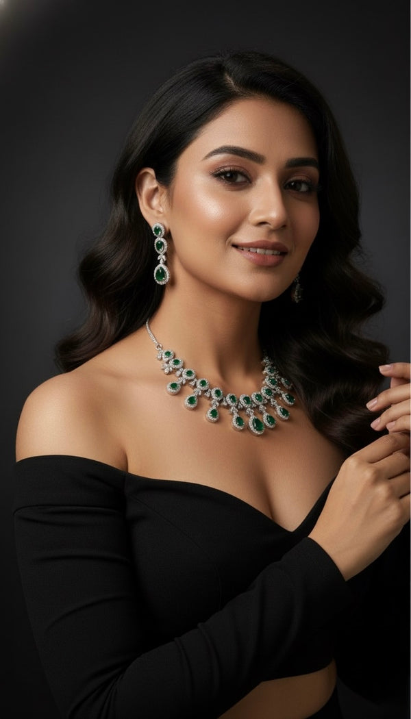 Shimmer AD Necklace (Green)