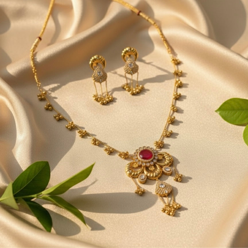 Sufi Kashmiri Necklace (Red)