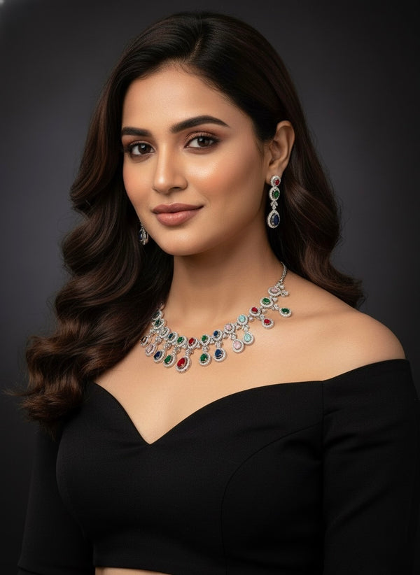 Shimmer AD Necklace (Multi-Colour)