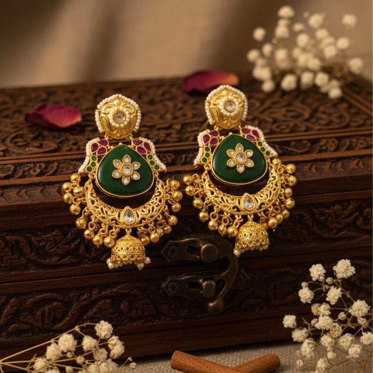 Kashvi Kashmiri Earrings (Green)